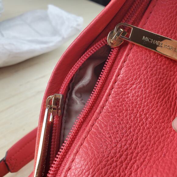 MICHAEL KORS |  Jet Set  | Pink Watermelon | Pebbled Leather |  Backpack - Picture 9 of 10